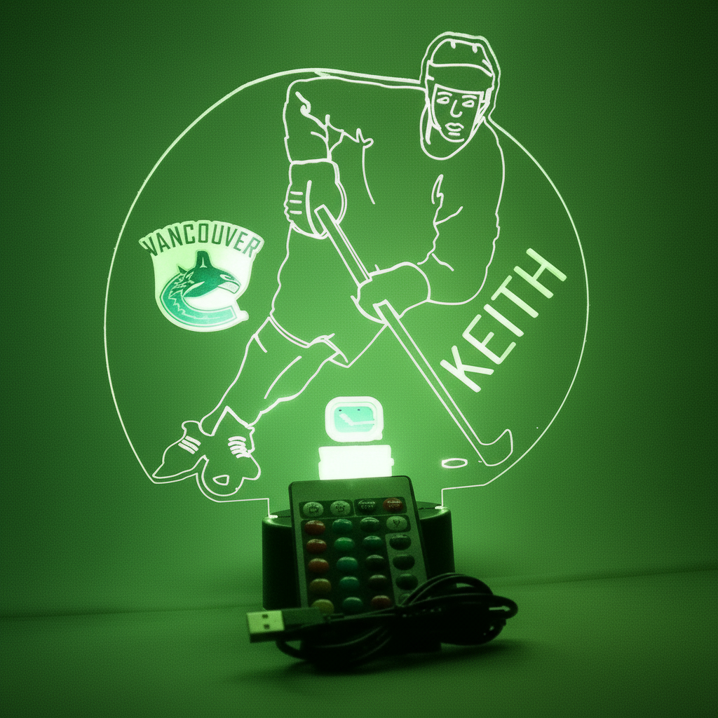 Vancouver Canucks Hockey Player Shaped 3D LED Lamp