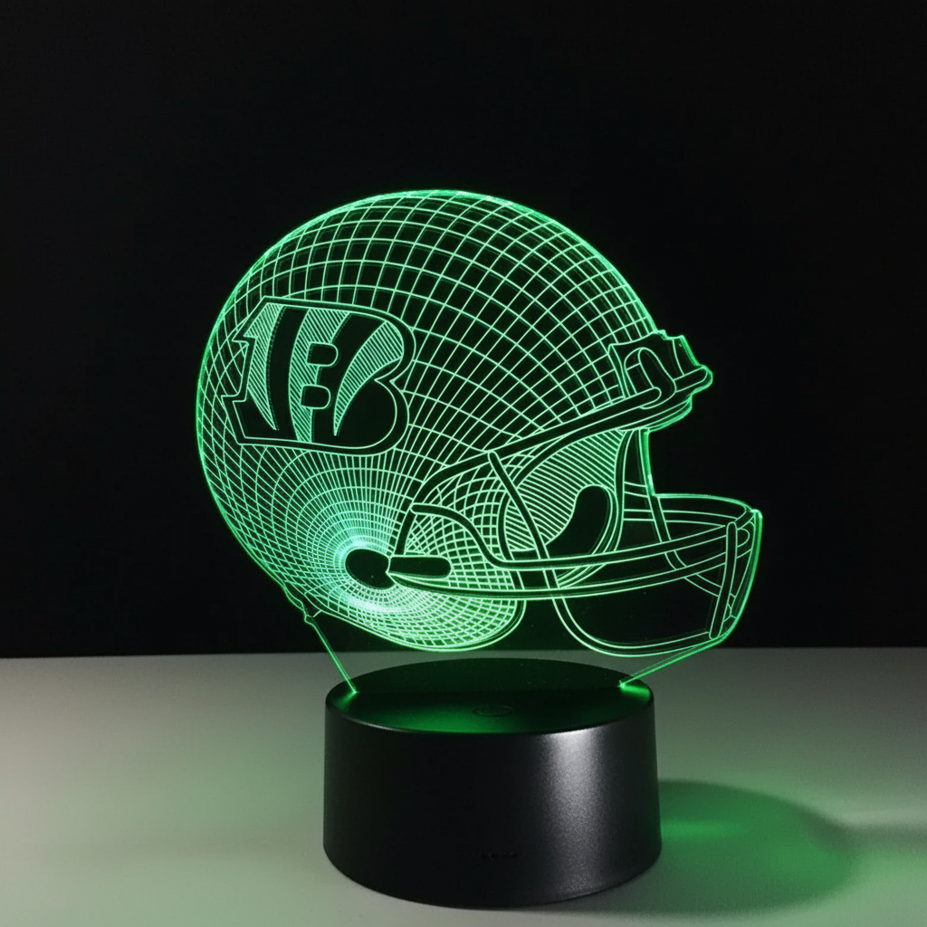 3D LED illusion Cincinnati Bengals Helmet USB 7Color Night Light Lamp Bedroom