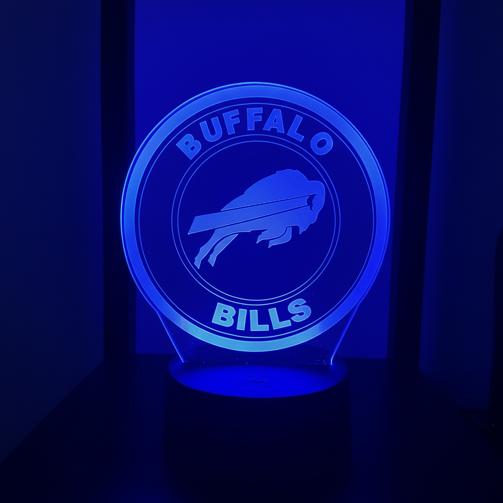 Buffalo Bills LED Lamp: Sports Fan Night Light, Team Logo Desk Decor