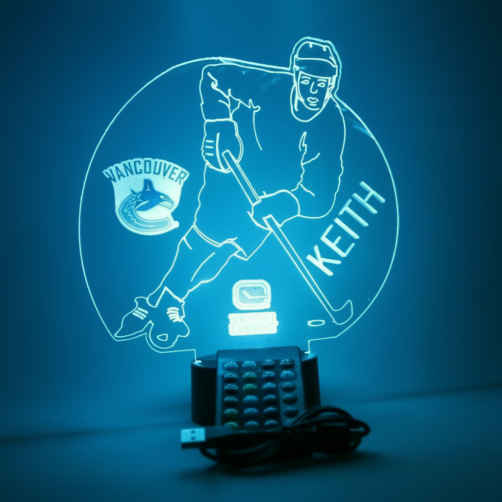 Vancouver Canucks Hockey Player Shaped 3D LED Lamp