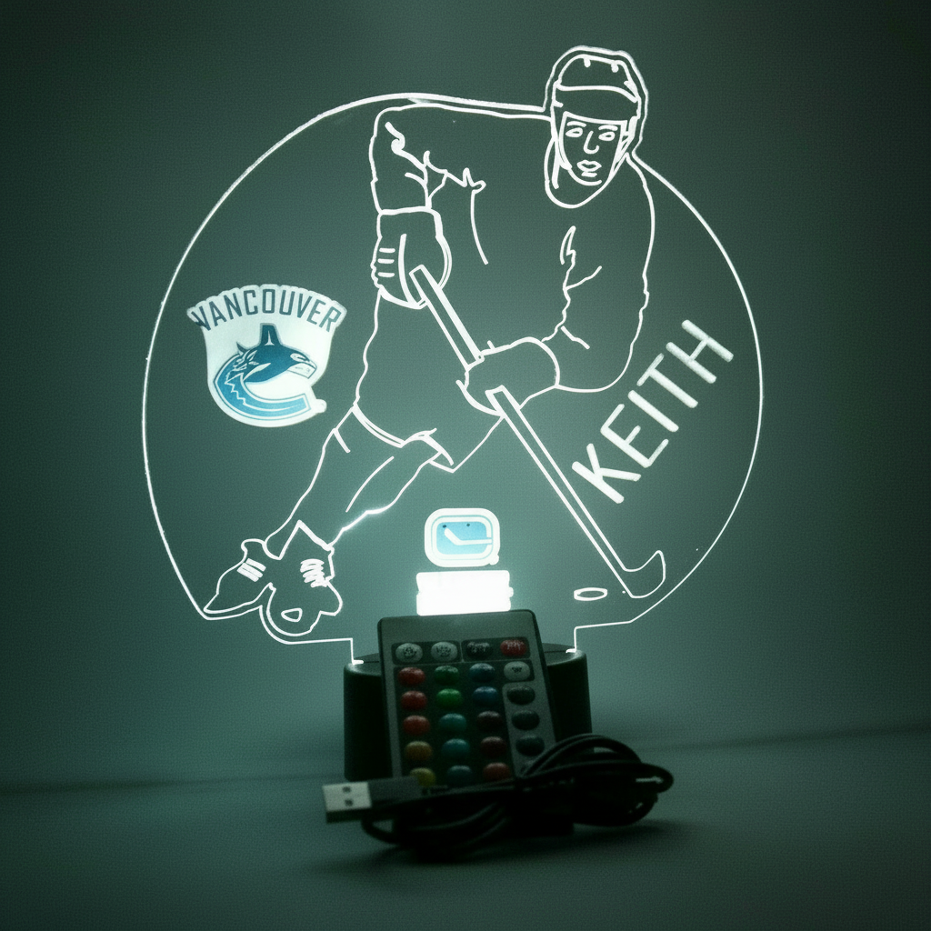 Vancouver Canucks Hockey Player Shaped 3D LED Lamp