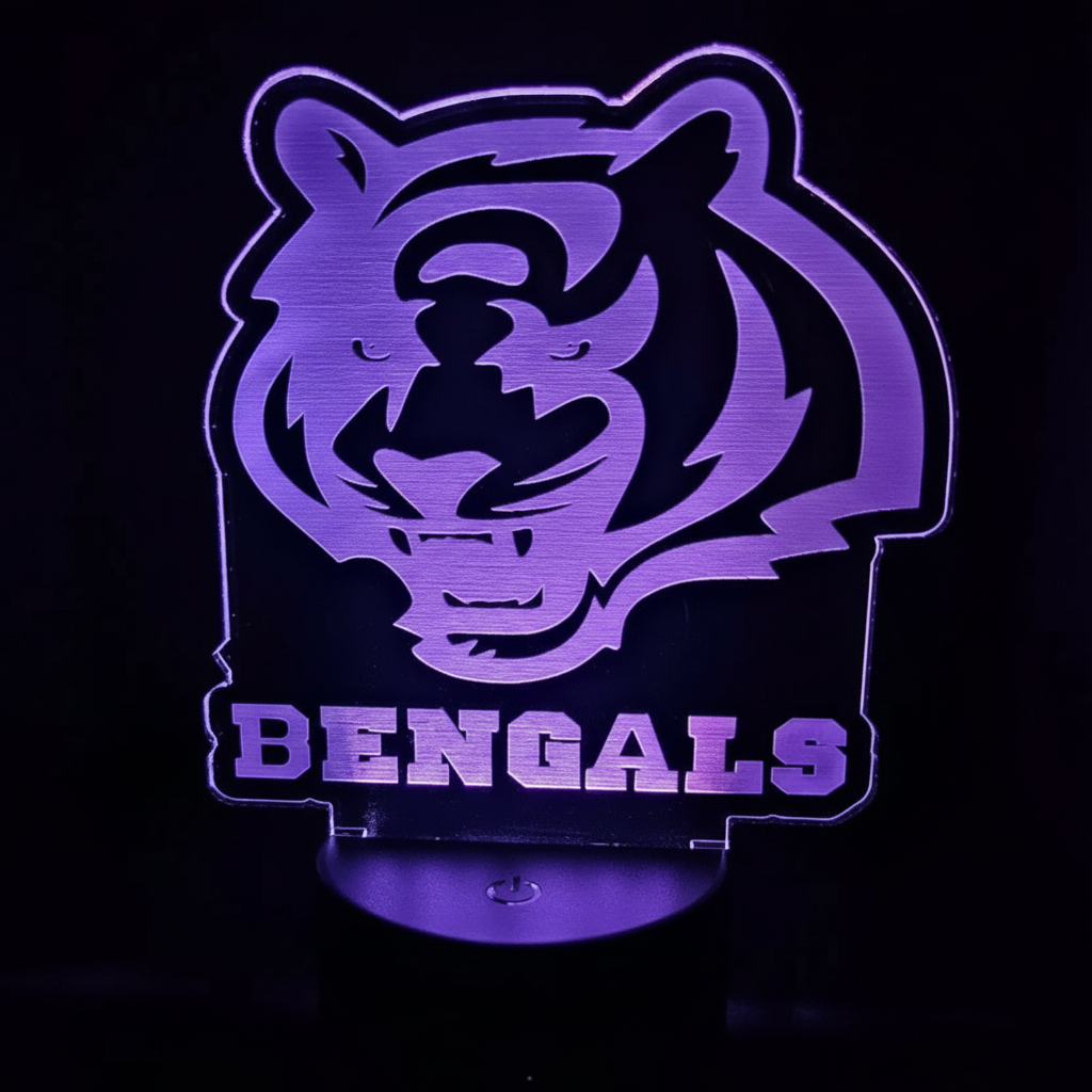 Cincinnati Bengals 3D LED Night Light 16 Color Changing Acrylic Decor W/Remote