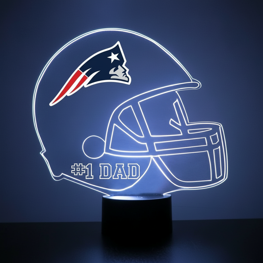 New England Patriots Light, Personalized FREE, NFL Football LED Sports Fan Lamp