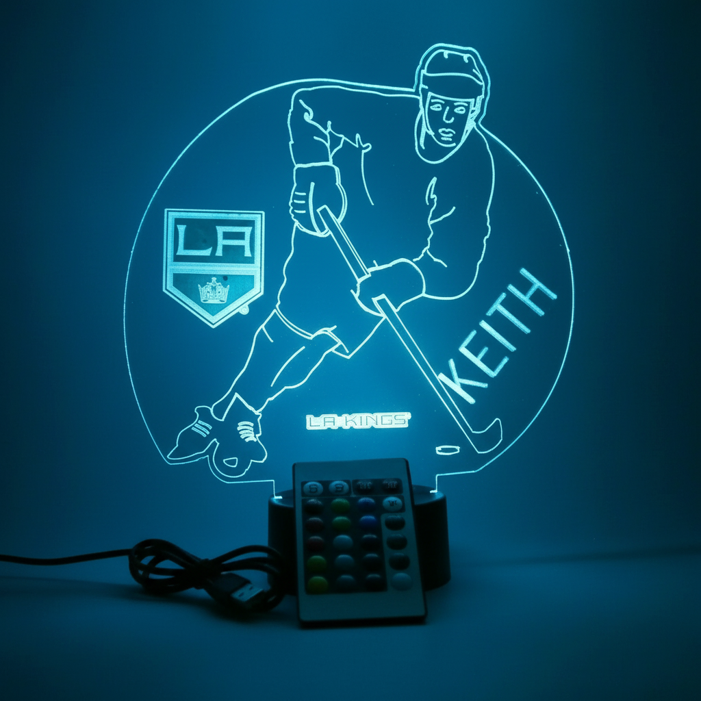 Los Angeles Kings Custom Hockey Player LED Acrylic Lamp