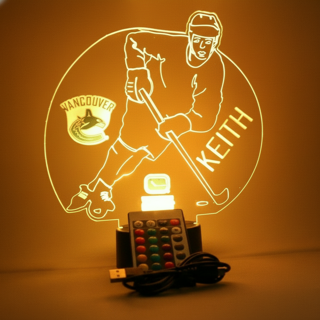 Vancouver Canucks Hockey Player Shaped 3D LED Lamp