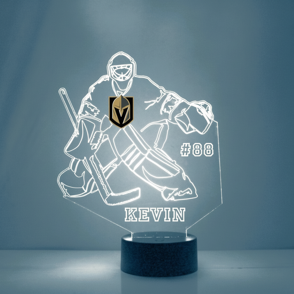 Vegas Golden Knights Goalie Themed Personalized LED Lamp
