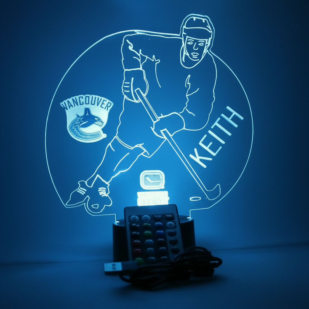 Vancouver Canucks Hockey Player Shaped 3D LED Lamp