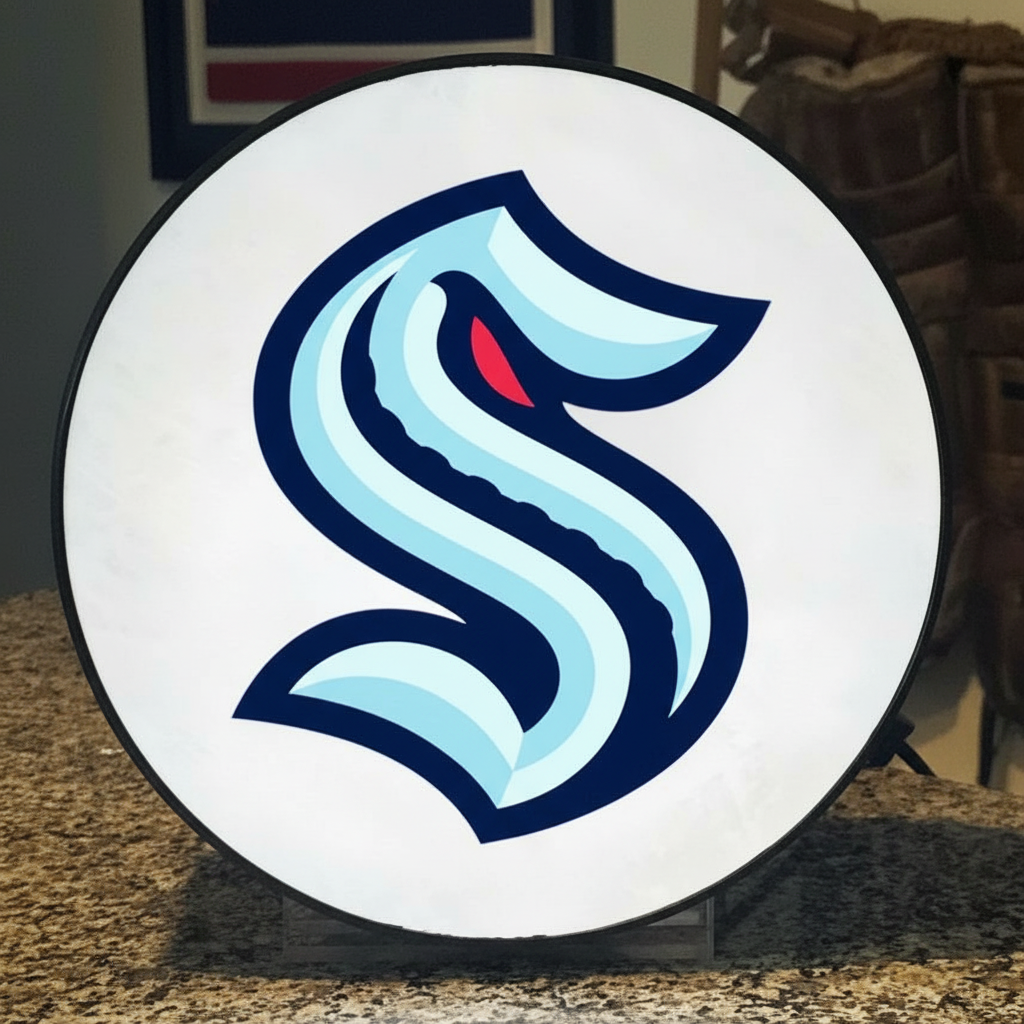 Seattle Kraken Hockey Puck Style LED Table Lamp
