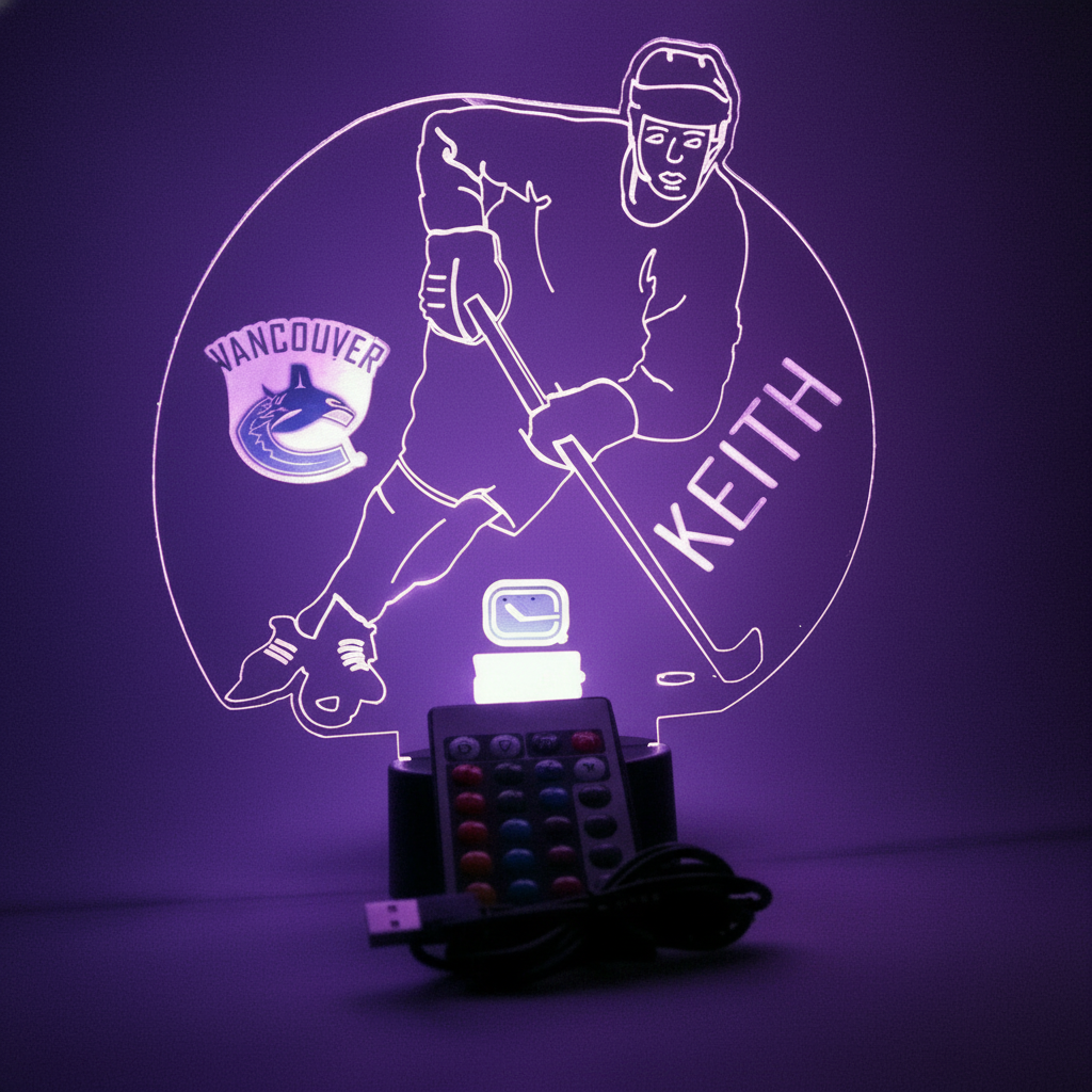 Vancouver Canucks Hockey Player Shaped 3D LED Lamp