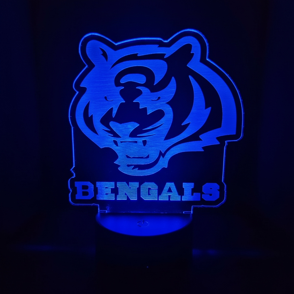 Cincinnati Bengals 3D LED Night Light 16 Color Changing Acrylic Decor W/Remote
