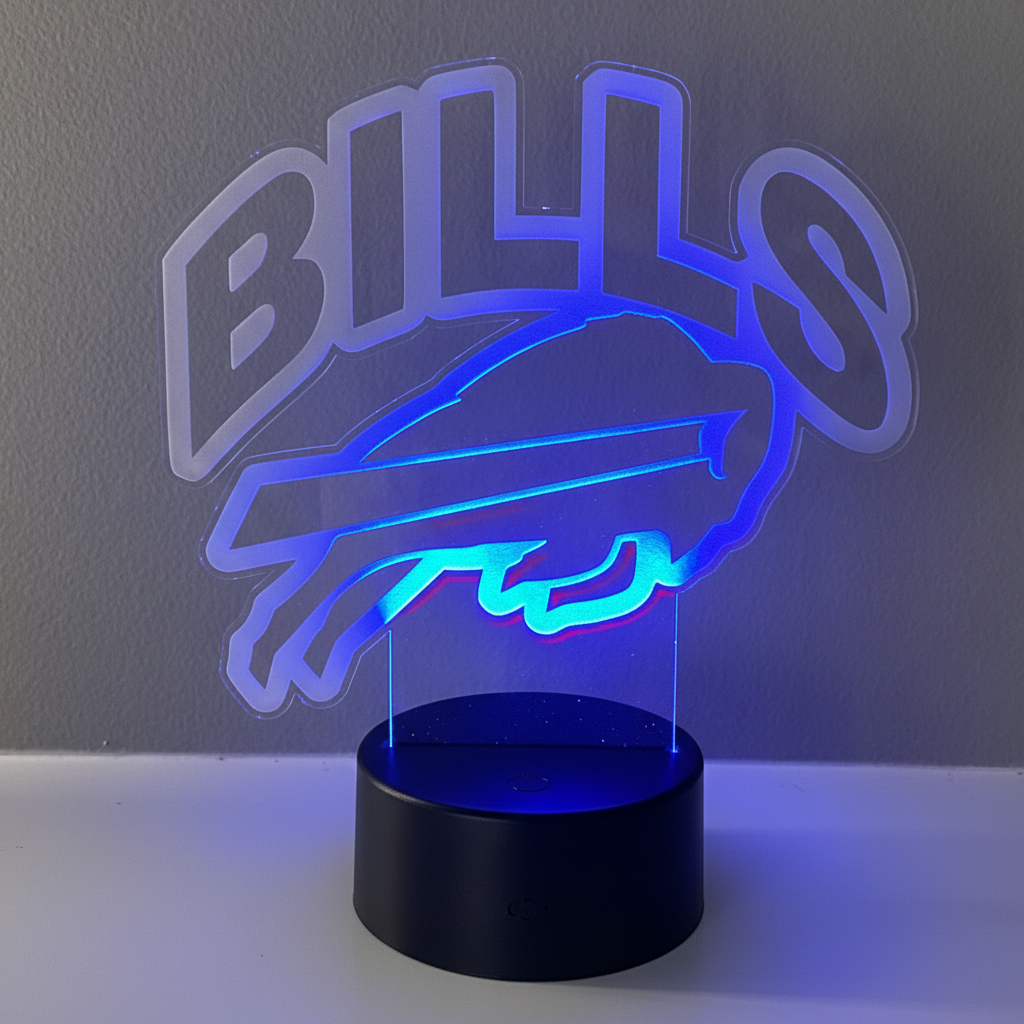 Buffalo Bills 16 Color Custom Order LED Acrylic Light