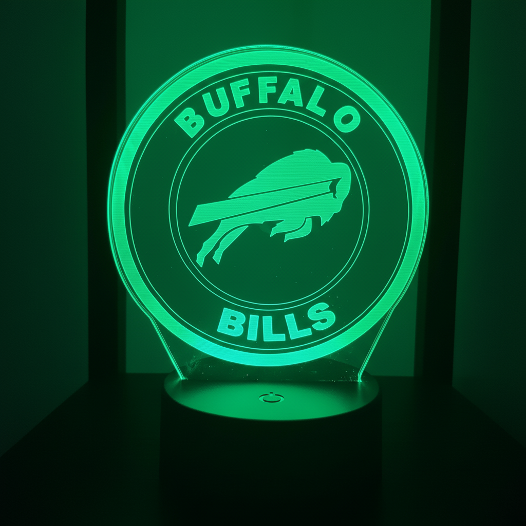 Buffalo Bills LED Lamp: Sports Fan Night Light, Team Logo Desk Decor