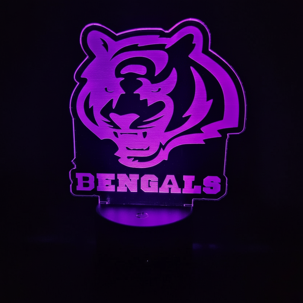 Cincinnati Bengals 3D LED Night Light 16 Color Changing Acrylic Decor W/Remote