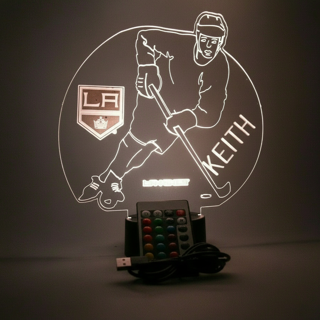 Los Angeles Kings Custom Hockey Player LED Acrylic Lamp