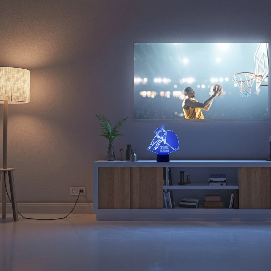 Edmonton Oilers Personalized Hockey Player Acrylic LED Lamp