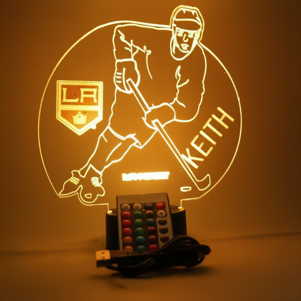 Los Angeles Kings Custom Hockey Player LED Acrylic Lamp