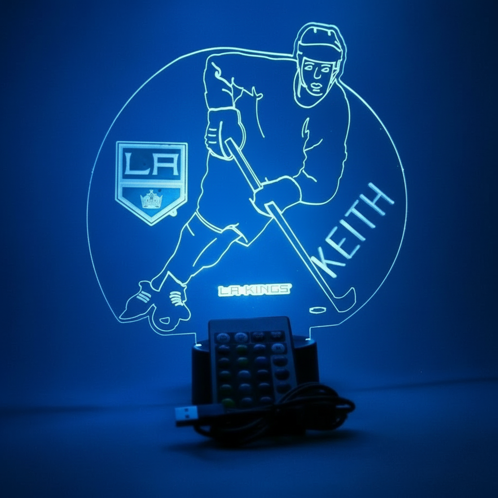 Los Angeles Kings Custom Hockey Player LED Acrylic Lamp