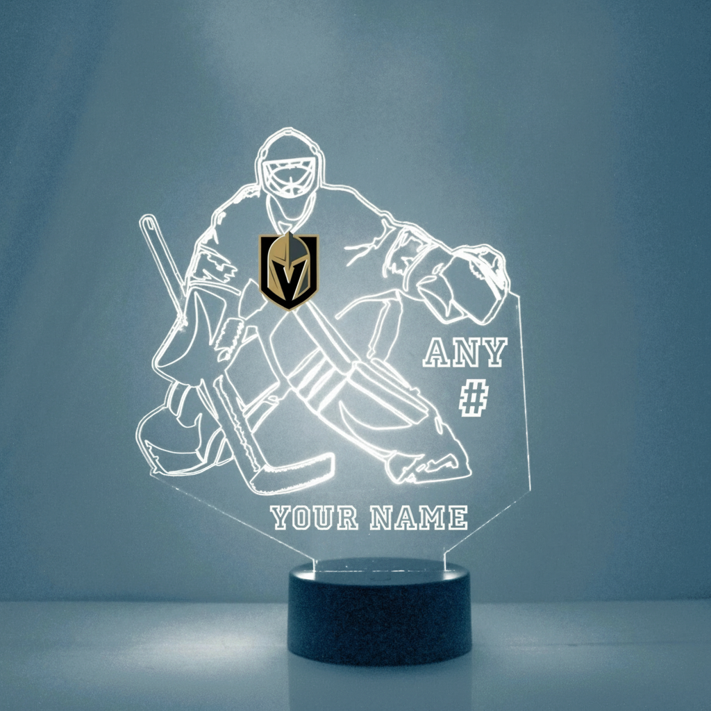 Vegas Golden Knights Goalie Themed Personalized LED Lamp