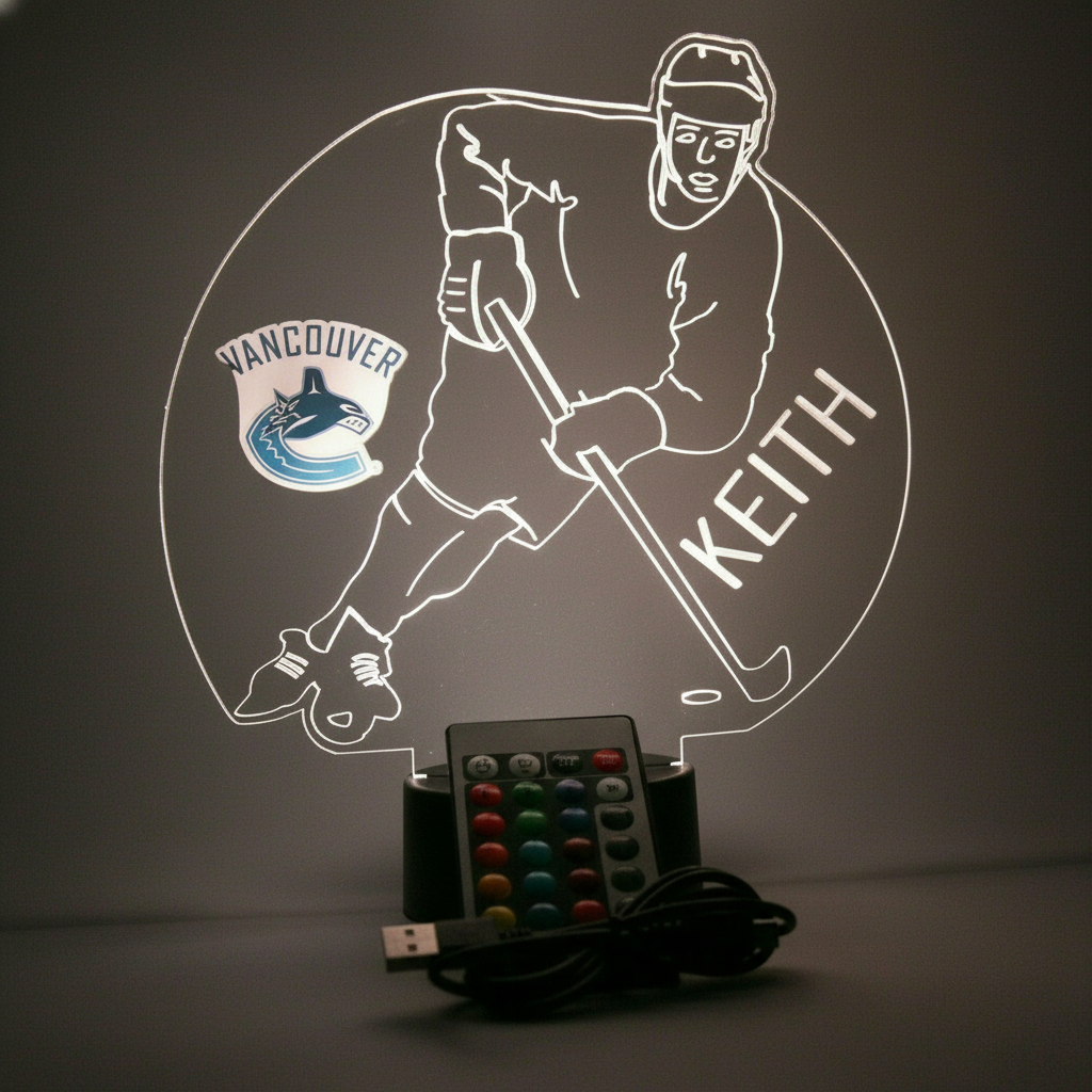 Vancouver Canucks Hockey Player Shaped 3D LED Lamp