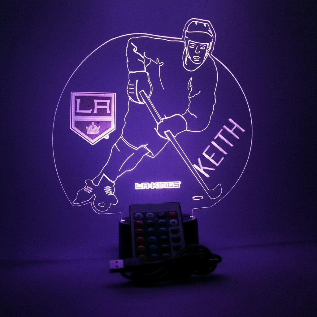 Los Angeles Kings Custom Hockey Player LED Acrylic Lamp