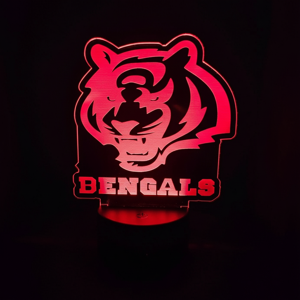 Cincinnati Bengals 3D LED Night Light 16 Color Changing Acrylic Decor W/Remote