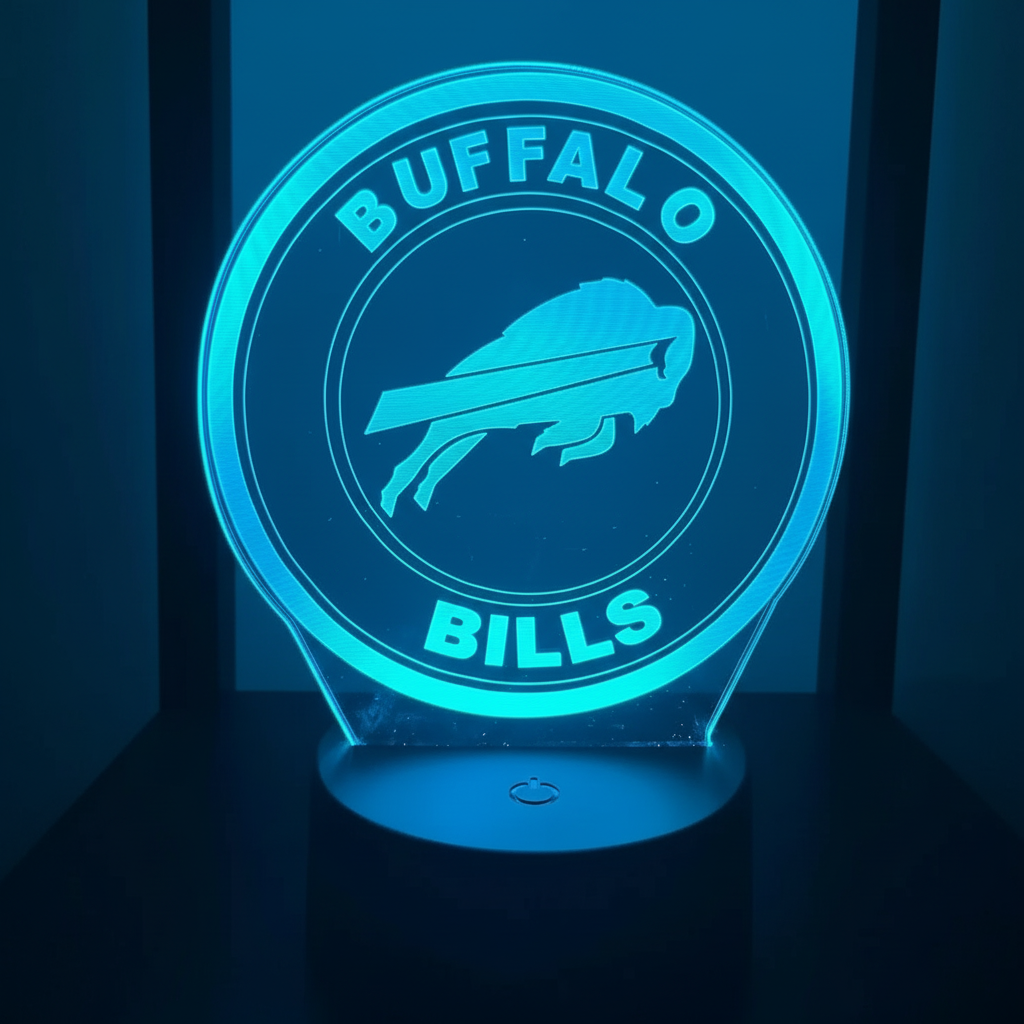 Buffalo Bills LED Lamp: Sports Fan Night Light, Team Logo Desk Decor