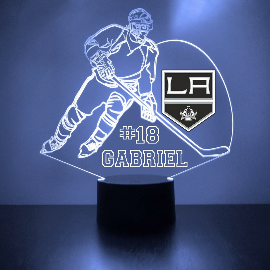 Los Angeles Kings Personalized Hockey Player LED Acrylic Lamp