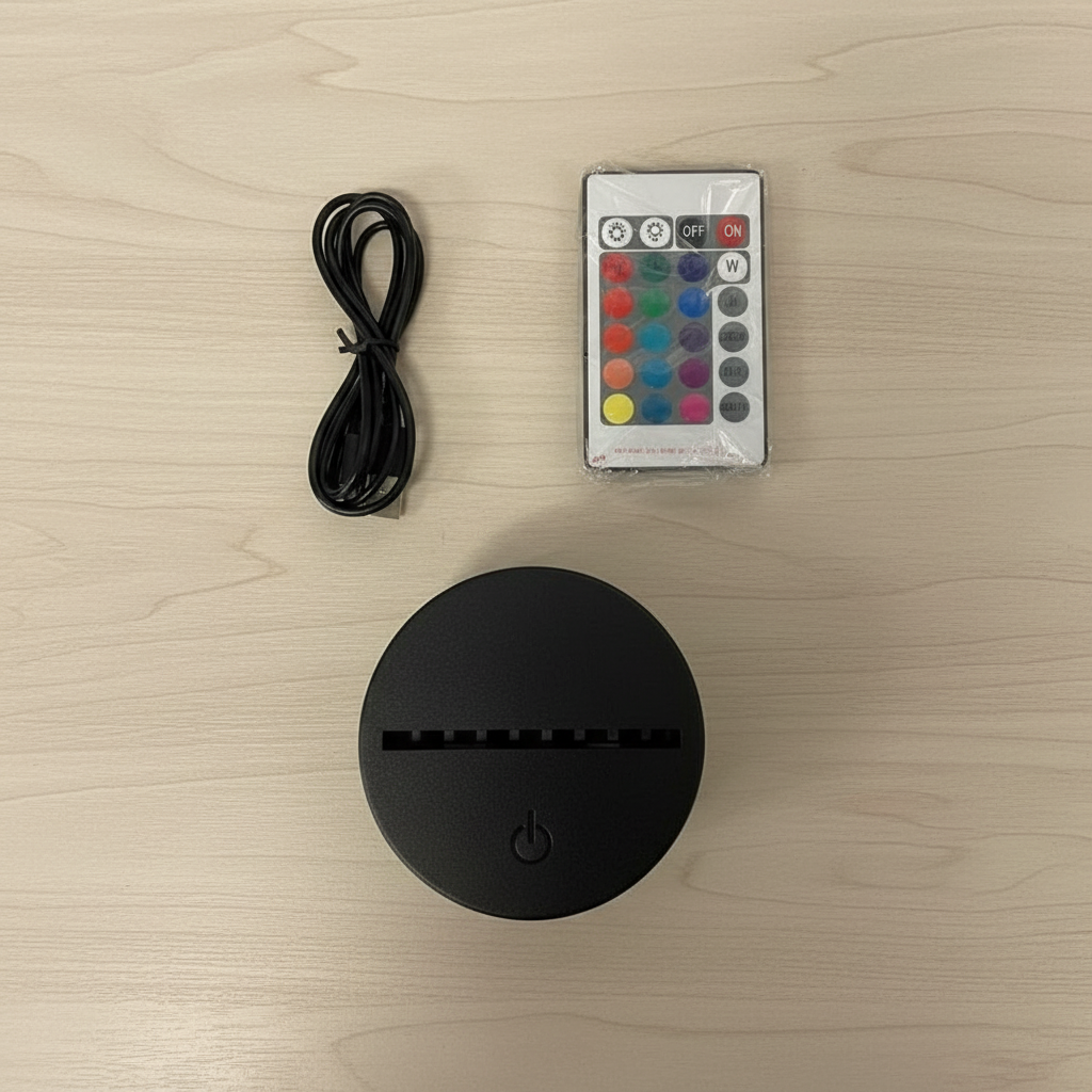 3D LED Night Light Miami Dolphins Desk Lamp. 15 Color Remote Control