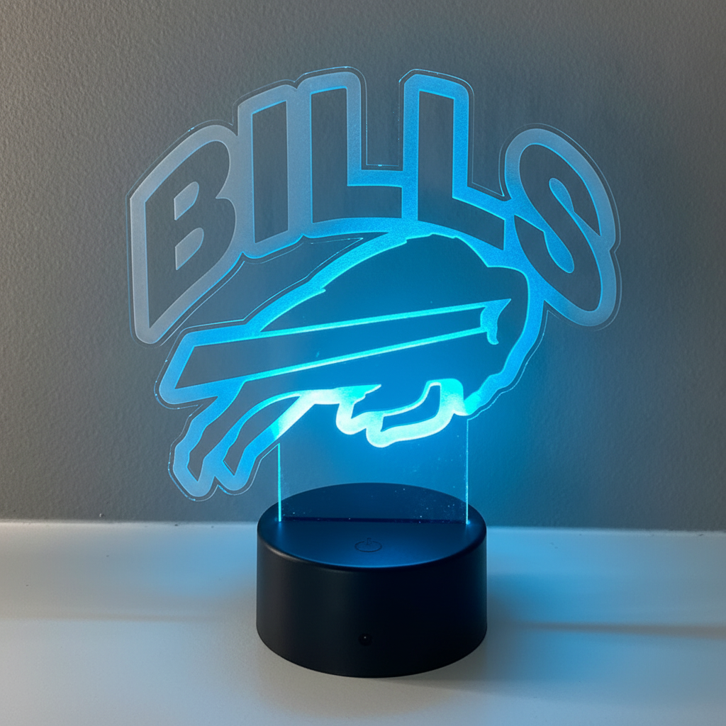 Buffalo Bills 16 Color Custom Order LED Acrylic Light