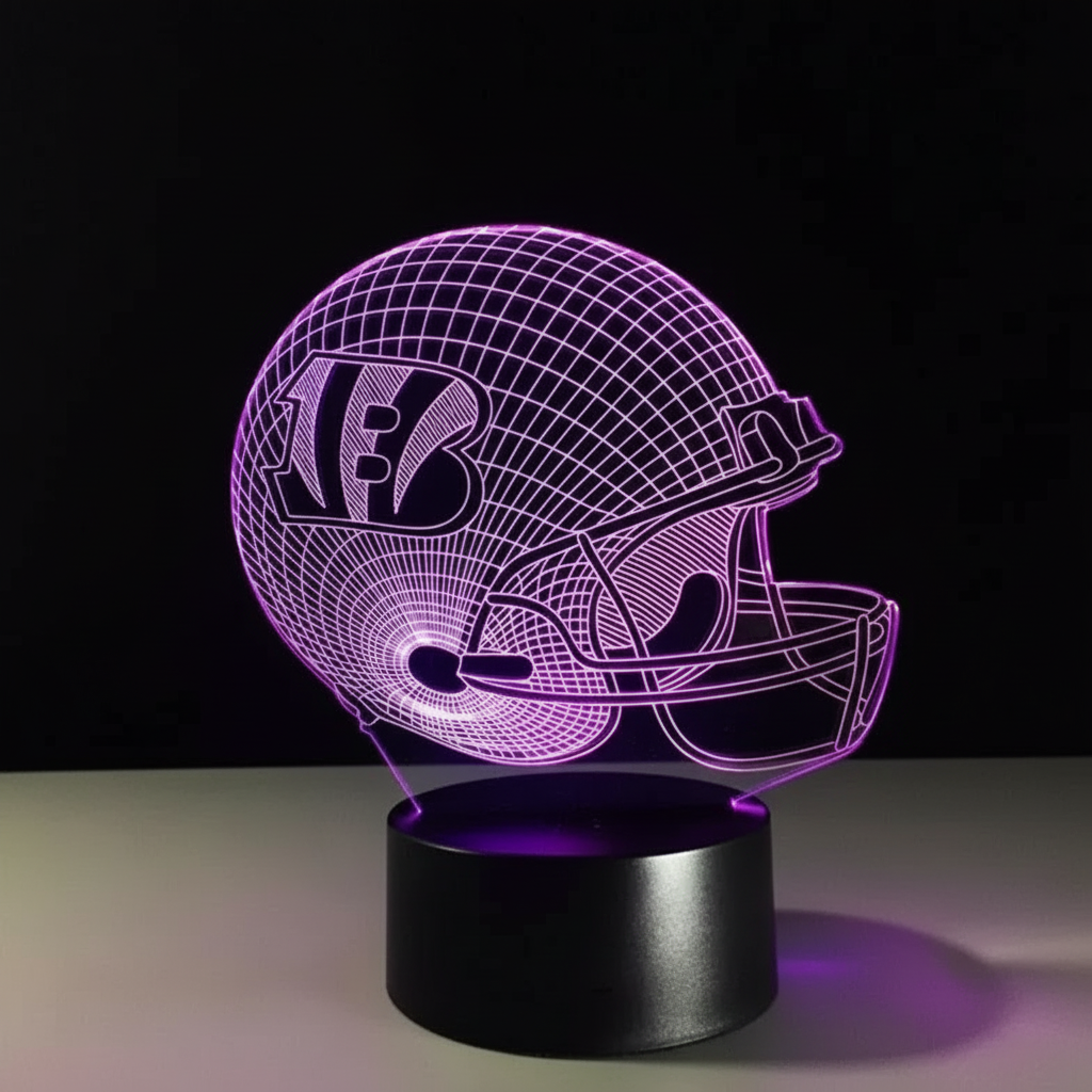3D LED illusion Cincinnati Bengals Helmet USB 7Color Night Light Lamp Bedroom