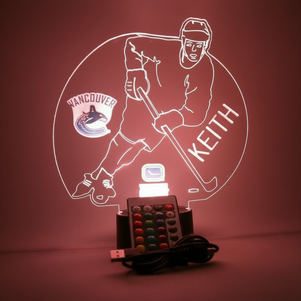 Vancouver Canucks Hockey Player Shaped 3D LED Lamp