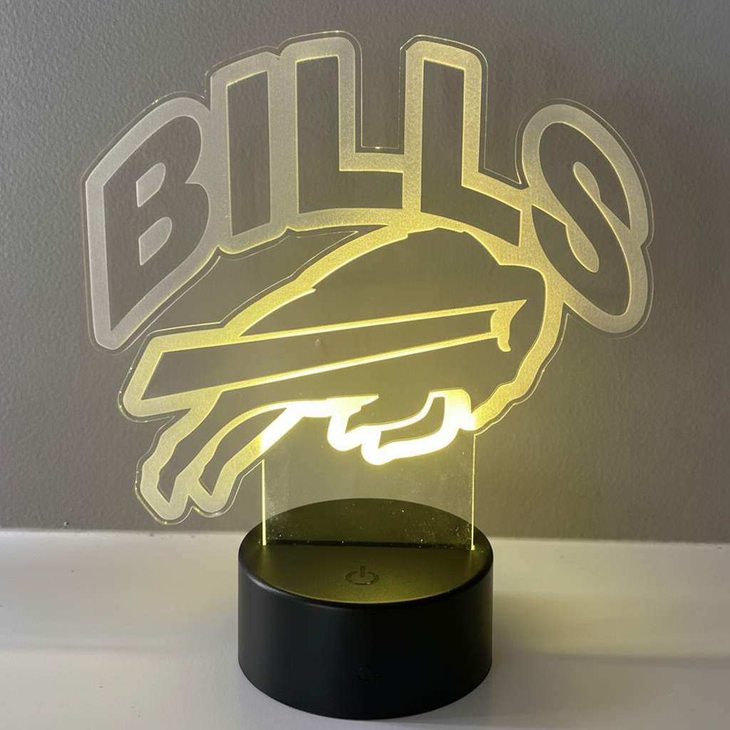 Buffalo Bills 16 Color Custom Order LED Acrylic Light