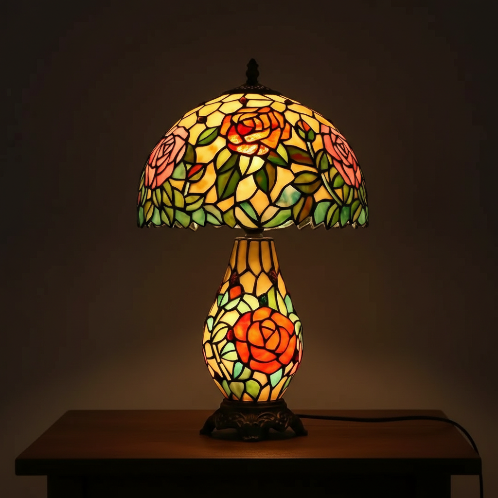 Vintage Tiffany Stained Glass Lamp Decor