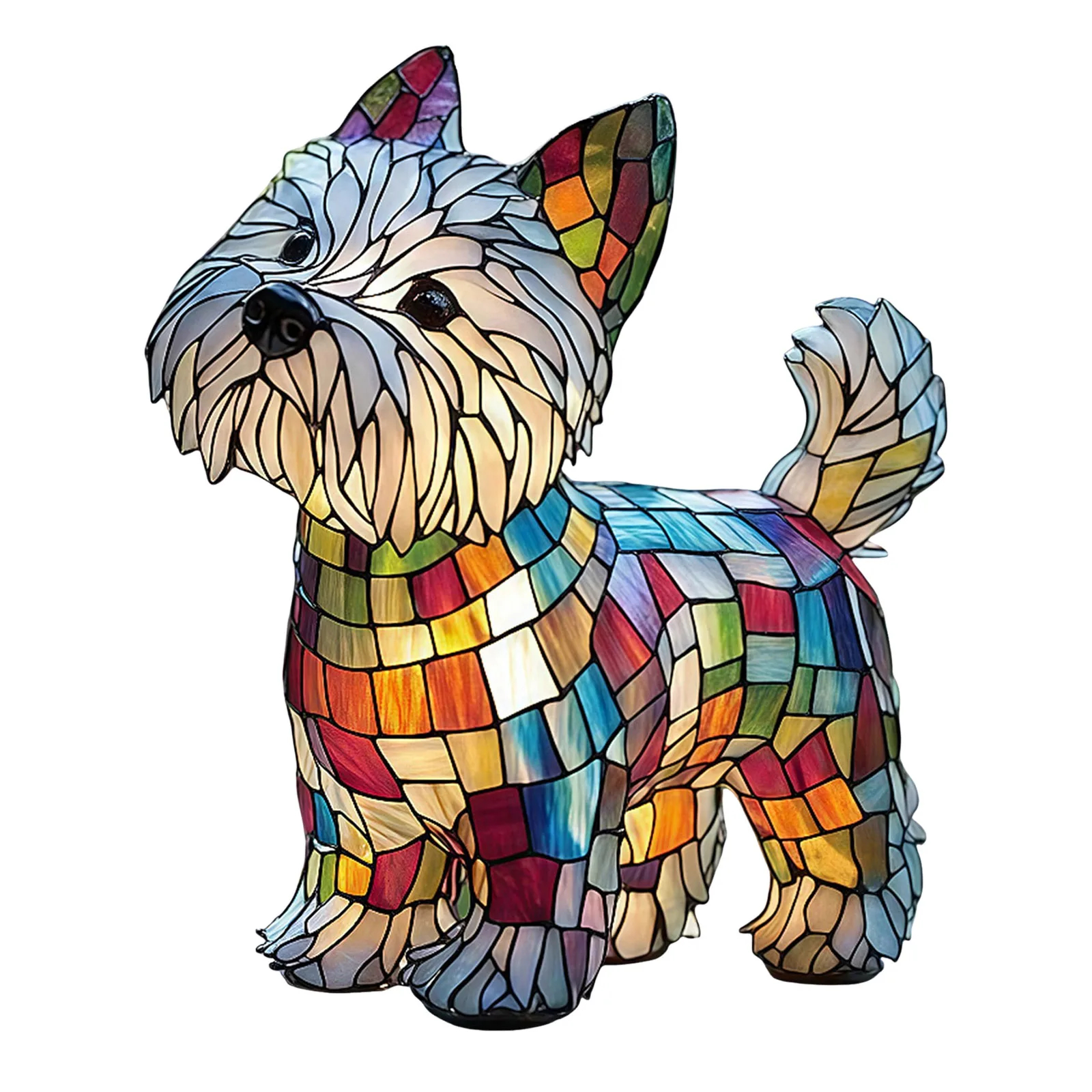 Westie Stained Glass Dog Lamp