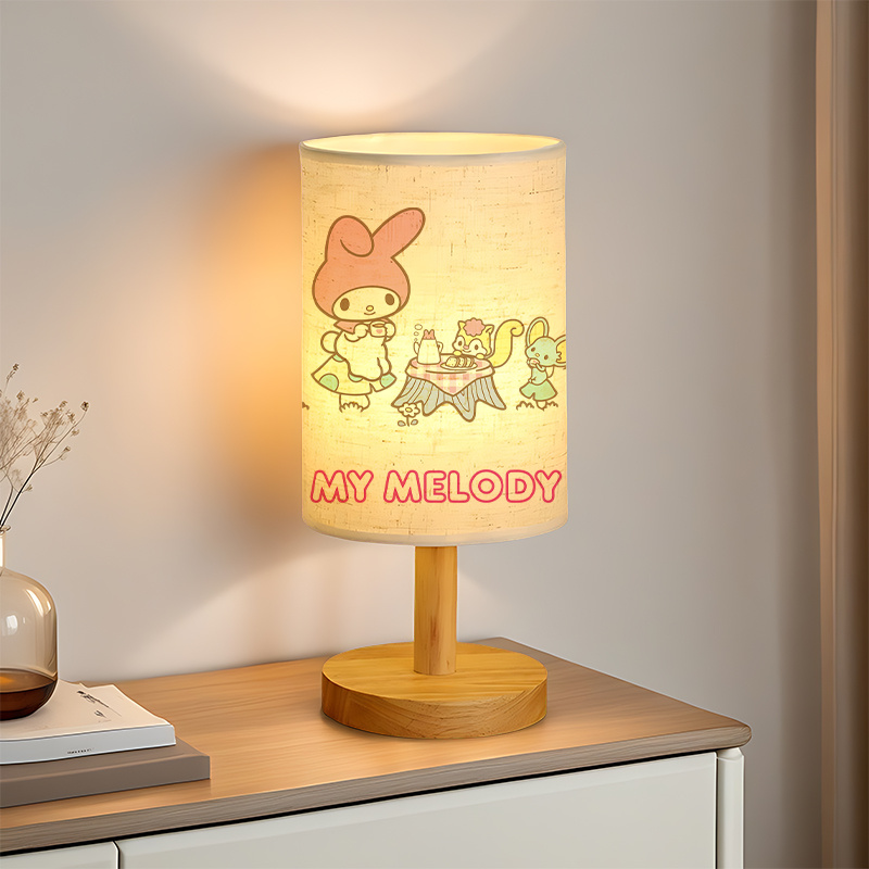 Modern USB-Powered Sanrio Linen Table Lamp | Featuring Creative Sanrio Patterns