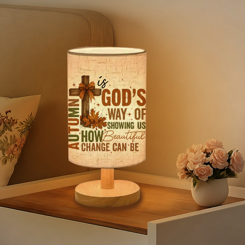 Modern USB Powered Linen Table Lamp with Uplight Design and Decorative Shade