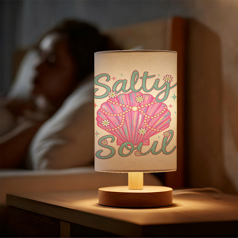 Modern USB-powered Linen Bedroom Lamp 