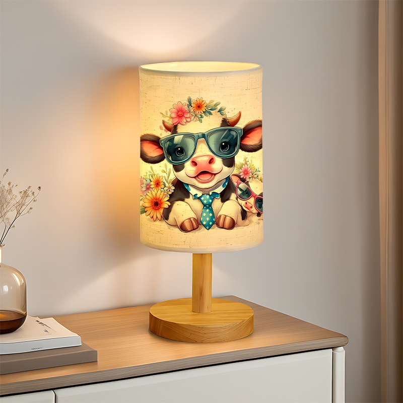 A modern USB-powered linen lamp with a unique design