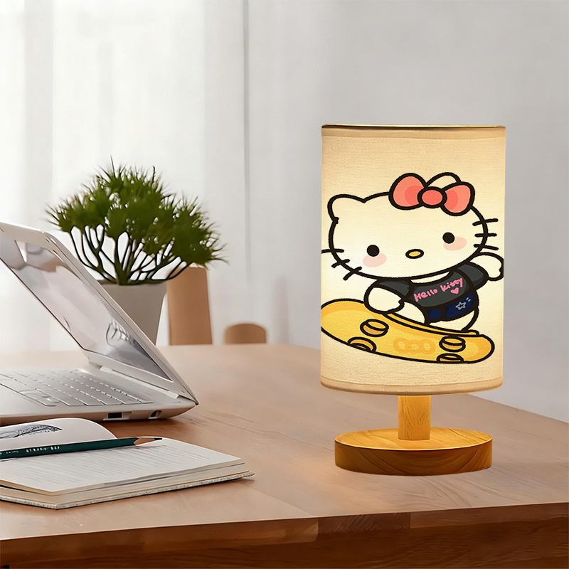 Modern USB-powered Sanrio Linen Table Lamp | Featuring Creative Sanrio Patterns
