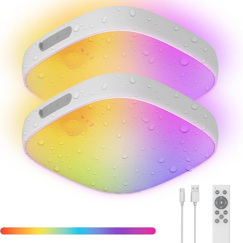 Dimmable Waterproof Motion Sensor RGB LED Ceiling Light With Rechargeable Battery