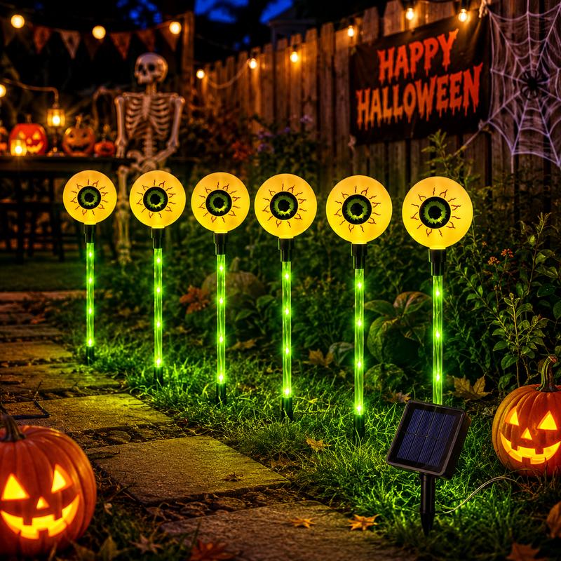 Pack Of 6 Waterproof Halloween Solar Path Lights Set