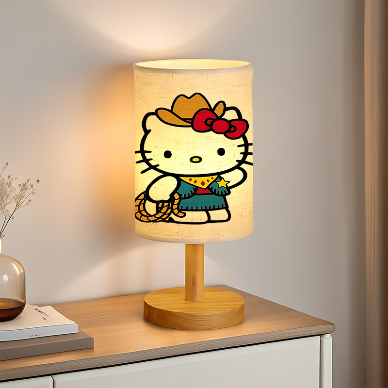 Hello Like Character USB Powered Bedside Lamp With Bow