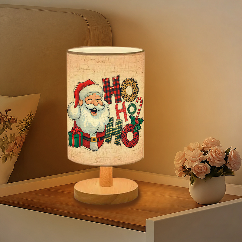 Ho Ho Ho USB Powered Linen Table Lamp
