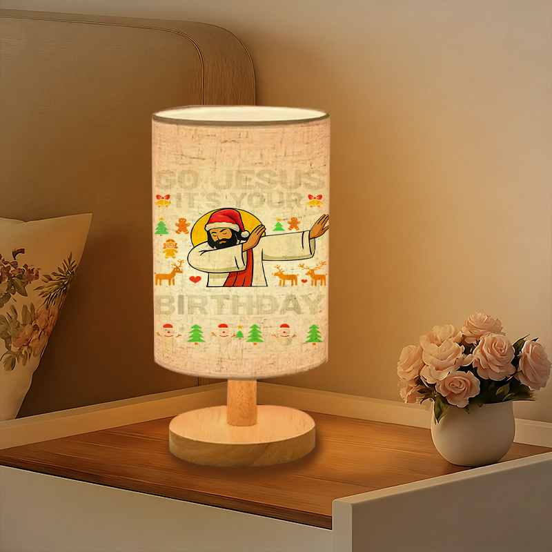 Modern USB-Powered Linen Table Lamp with Unique Design & Exquisite Patterns