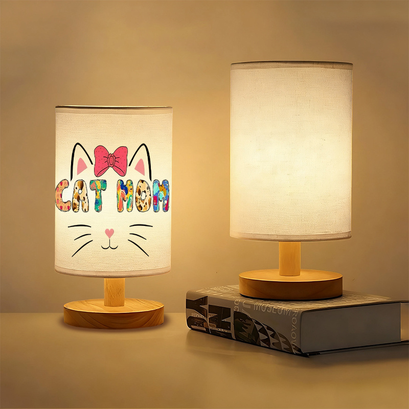 A Modern USB powered Linen Table Lamp with Creative Patterns