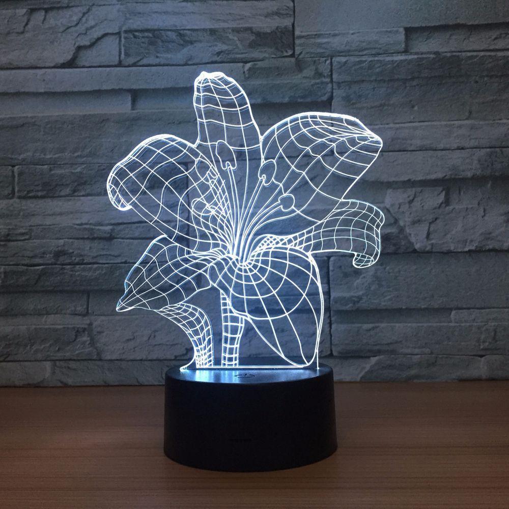 Abstract Flower LED Lamp-3D Optical Lamp