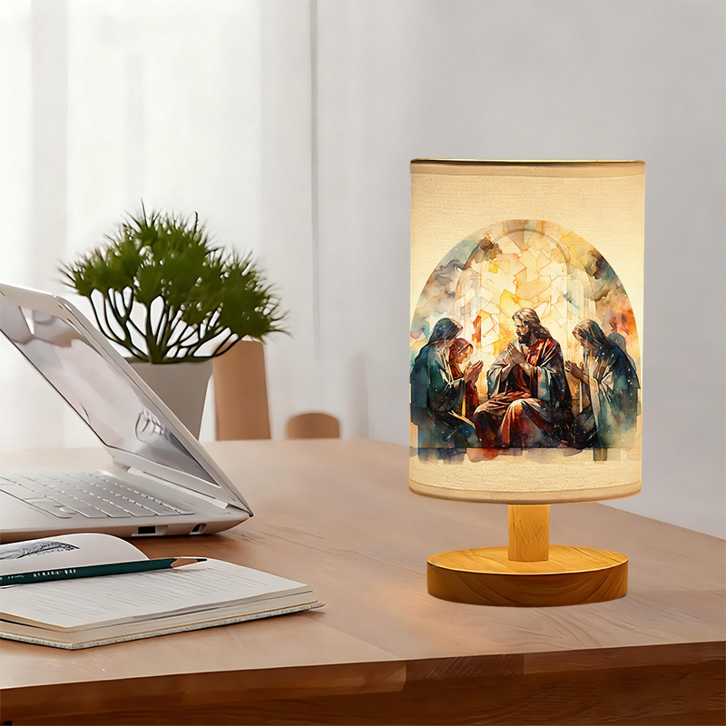 Modern USB-Powered Linen Lamp