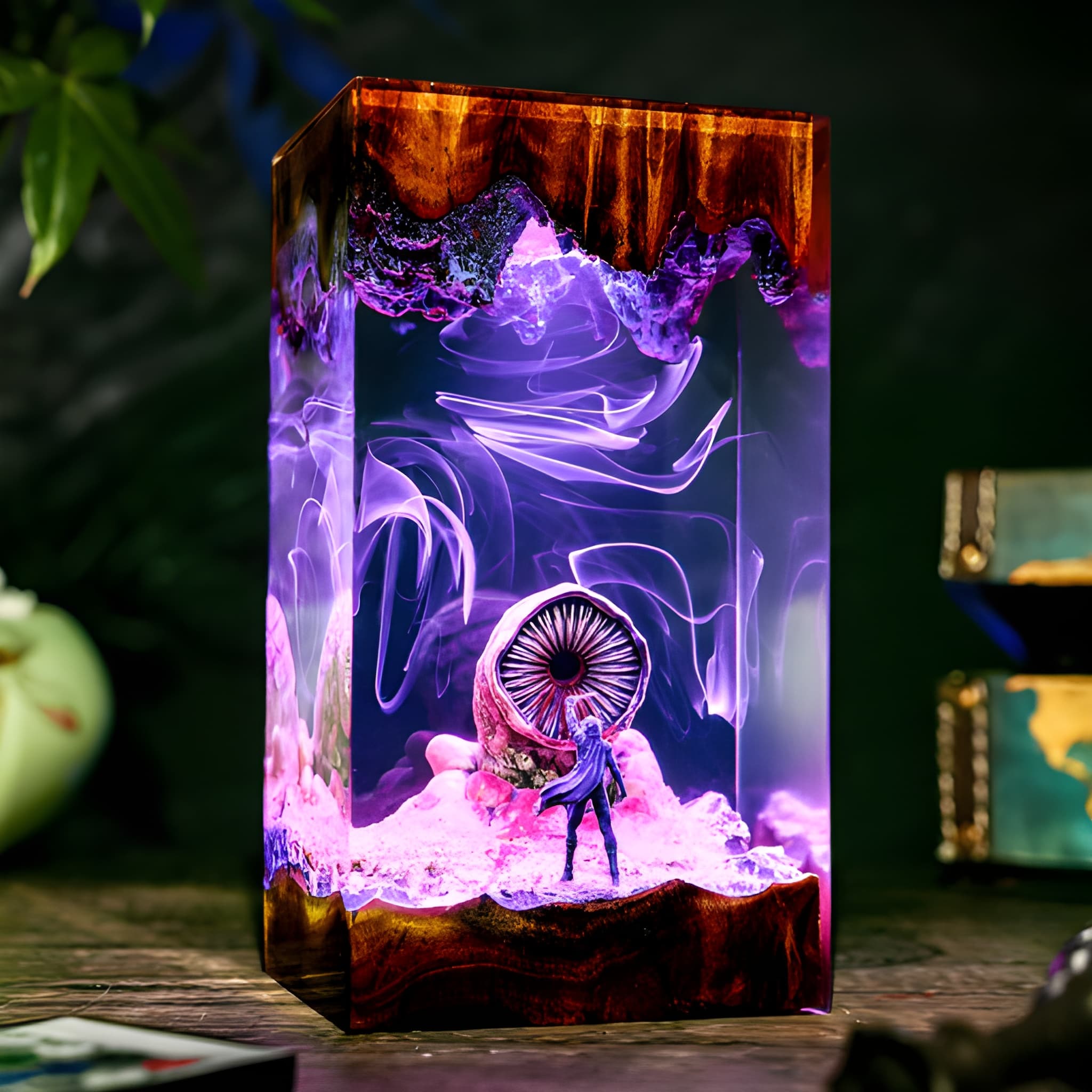 Desert Worm Resin Epoxy Sci-Fi Desk Lamp