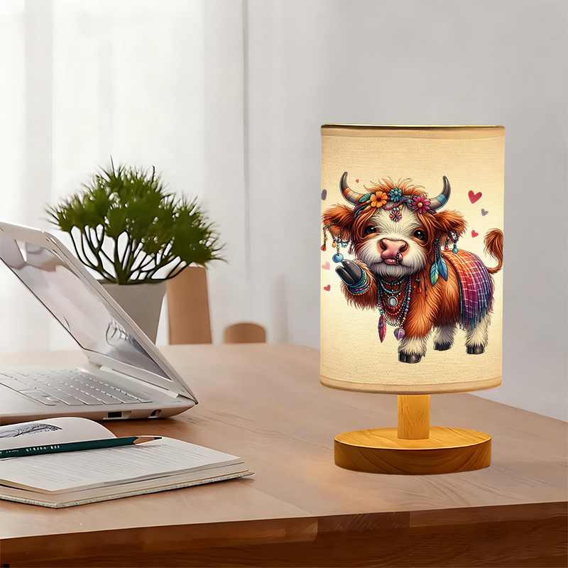 Modern USB Powered Linen Lamp with Unique Design and Exquisite Patterns