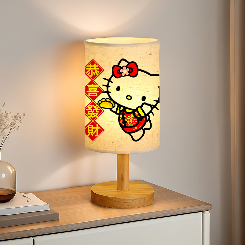 Sanrio USB-powered linen lamp with a creative design, featuring Sanrio patterns